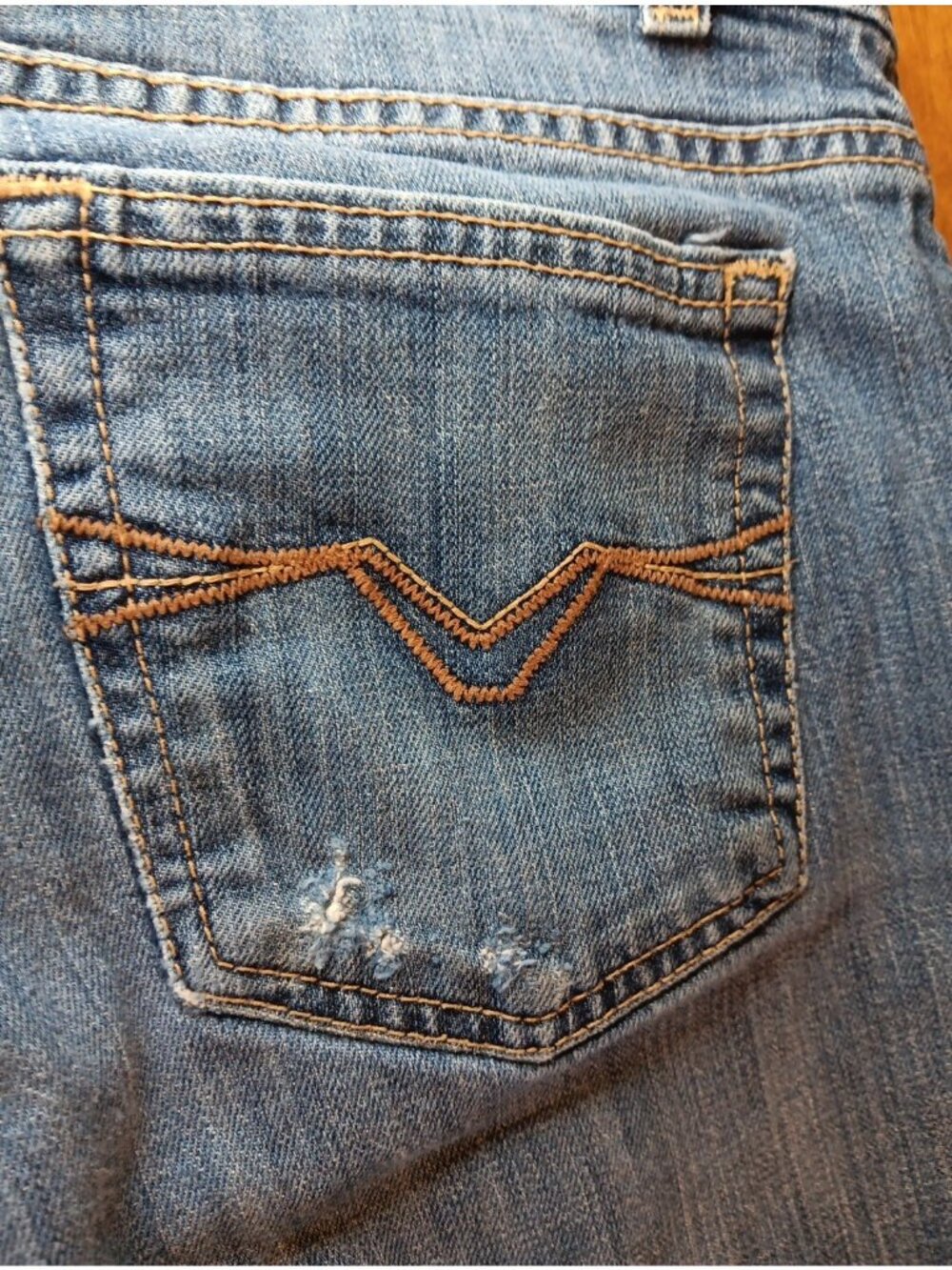 Harley Davidson Jeans Women 8 Regular Bootcut Embroidered Pocket Distressed Read - Picture 3 of 12